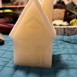 Cream House-Shaped Candle pottery barn